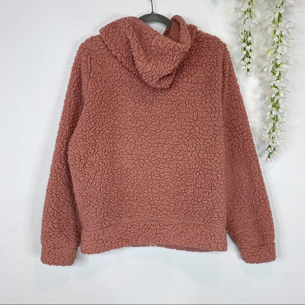 2 LIV hooded fleece jacket pockets dusty rose - Picture 2 of 6